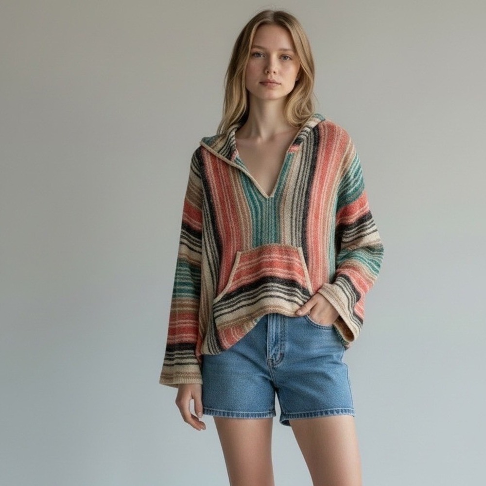Billabong | Baja Striped Hooded Pullover Sweater Multi Color Large